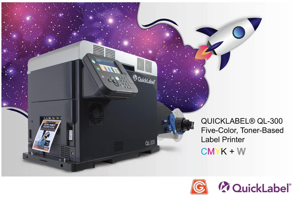 On-Demand Color Label Printe QL-300 CMYK+W Toner Based