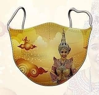 Voice of Manora Thai face mask is manufacturer with sublimation fabric printing on TF ( polyester ) and muslin fabric for comfortable breathing of user.